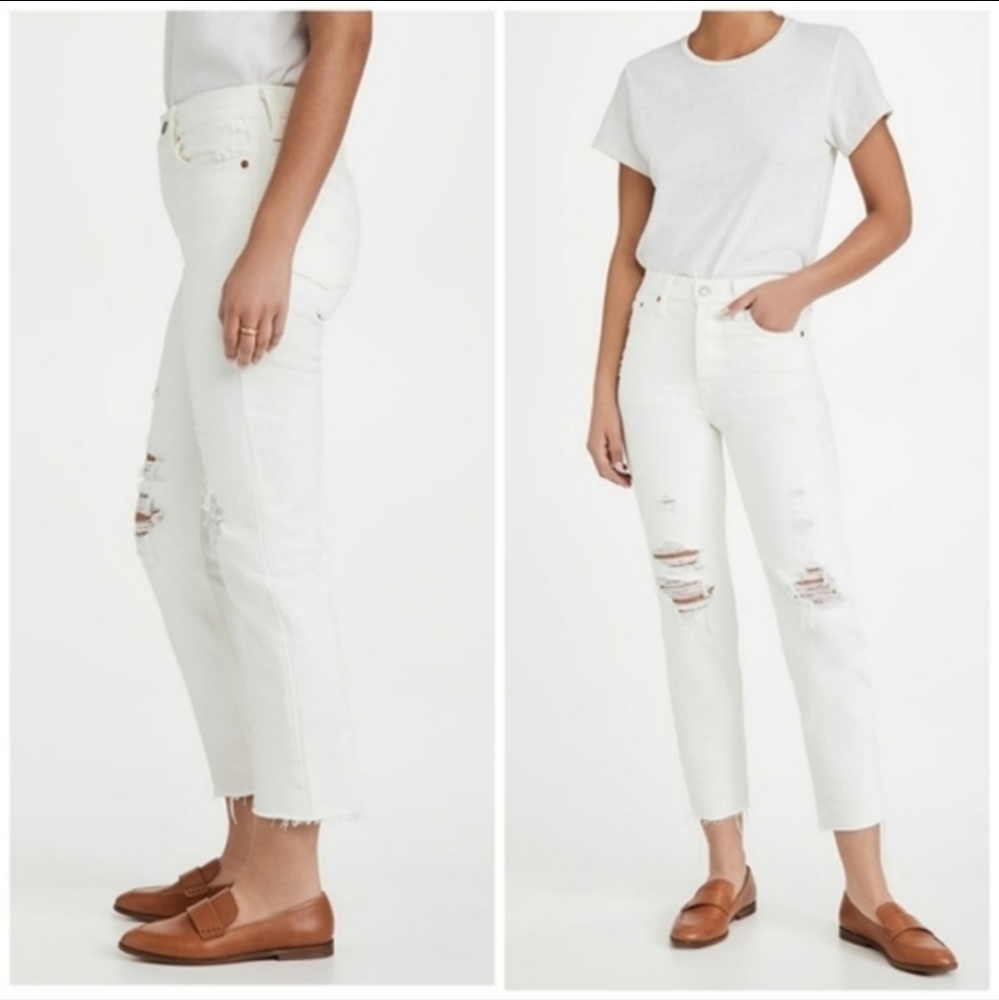 Levi's Wedgie Straight Distressed Jeans 25 - Picture 3 of 6